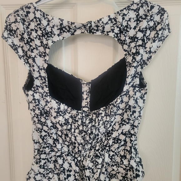 Dynamite Peplum Black and White Summer Top with back cutout - Picture 5 of 6